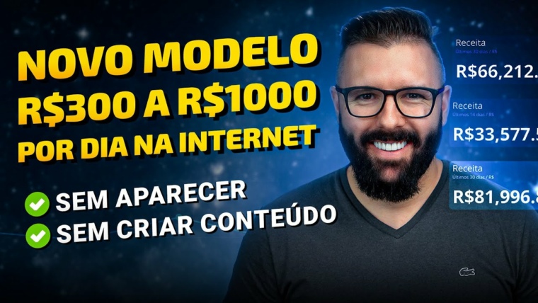 🔴 Aula 01 - Novo Modelo, R$300 a R$1000 por dia na internet, sem aparecer, sem criar conteúdo