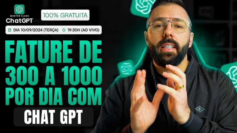 🔴 Ao Vivo - Como Fazer de 300,00 a 1000 por dia com o Chat GPT e Outras Inteligências Artificiais