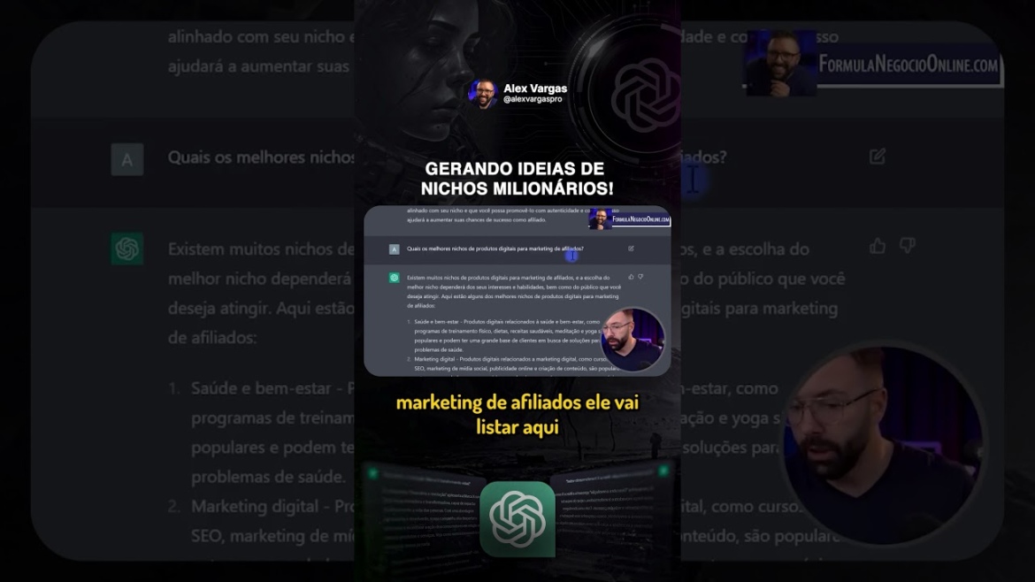 Gerando ideias de nicho Milionário