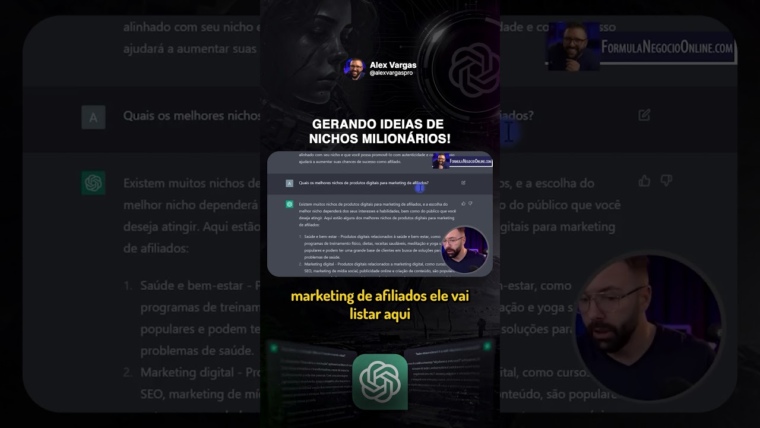 Gerando ideias de nicho Milionário